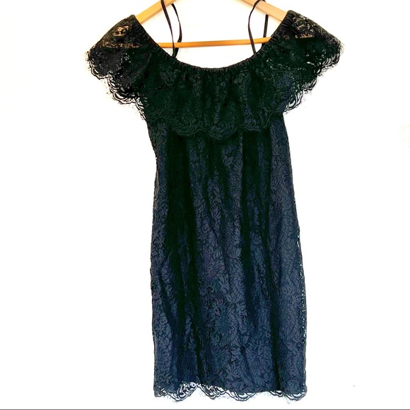 Madewell Floral Lace Off Shoulder Oversized Mini Dress Sz 0 - Picture 11 of 16